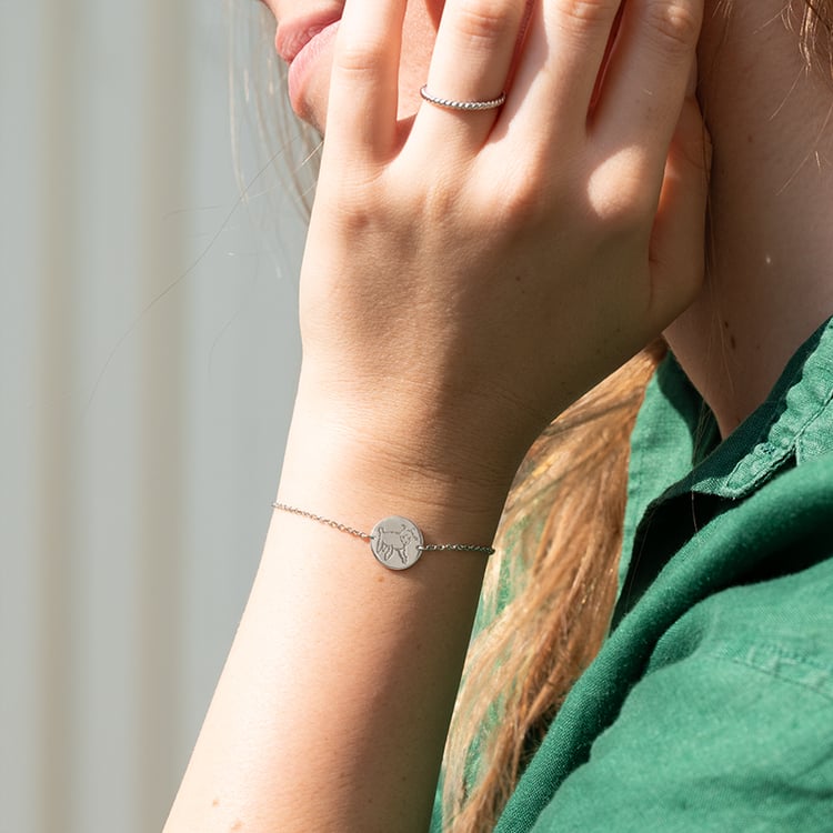 Stříbrný náramek s gravírem beránka Malý princ 144385