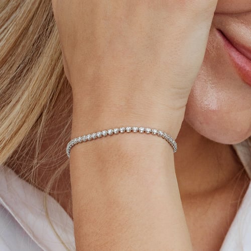 Zlatý tenisový náramek s lab-grown diamanty Mia