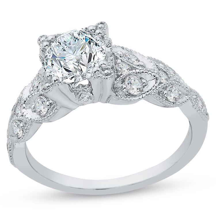 Romantický zlatý zásnubní vintage prsten s diamanty Iolana 46244