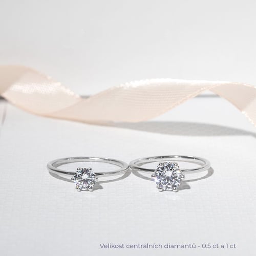 Zdobený zásnubní prsten s lab-grown diamanty Donia