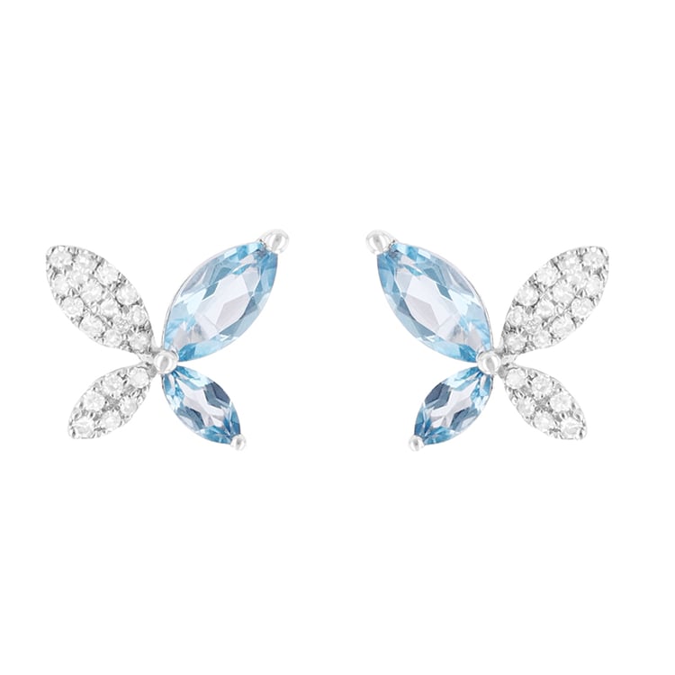 Topazové náušnice z bílého zlata