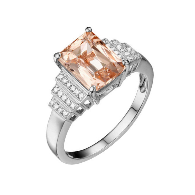 Drahokamový prsten z bílého zlata 87237