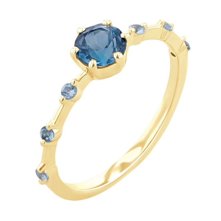 Prsten s londýnským topazem a postranními švýcarskými topazy Imelda 120808