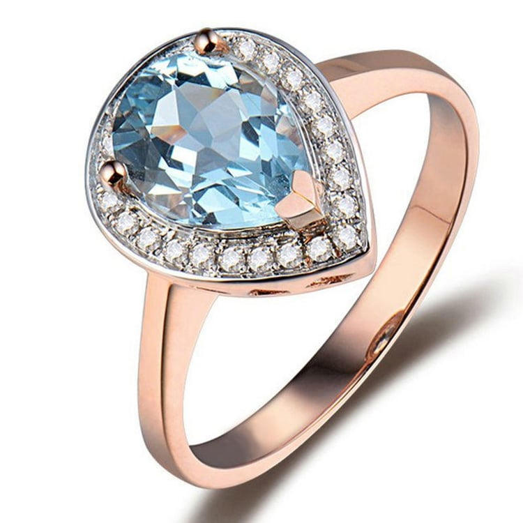 Zlatý prsten s topazem a diamanty Owen