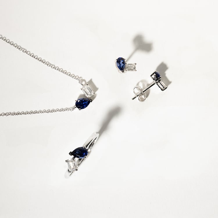 Kolekce šperků Toi et Moi s lab-grown diamantem a safírem Querida 134810