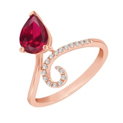 Originální zásnubní prsten s rubínem a diamanty Cael