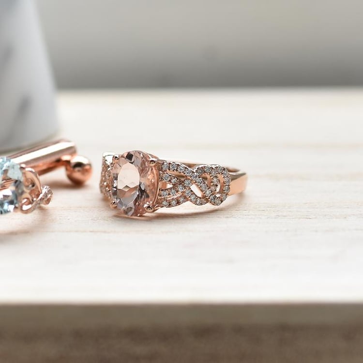 Morganitový zlatý prsten Lamah 9953