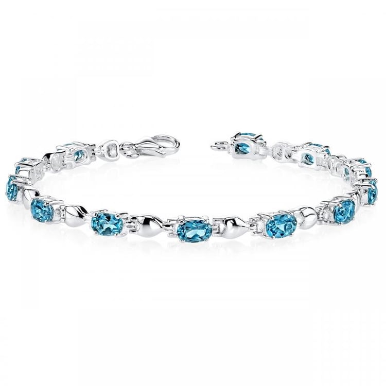 Stříbrný náramek s topazy