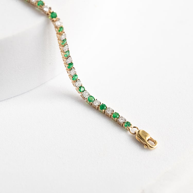 Tenisový náramek se smaragdy a diamanty Kendrick 143874