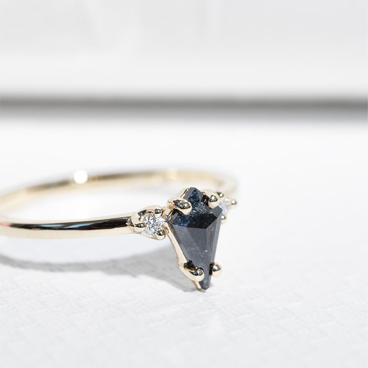 Zlatý prsten s kite salt and pepper diamantem Adalia 125617