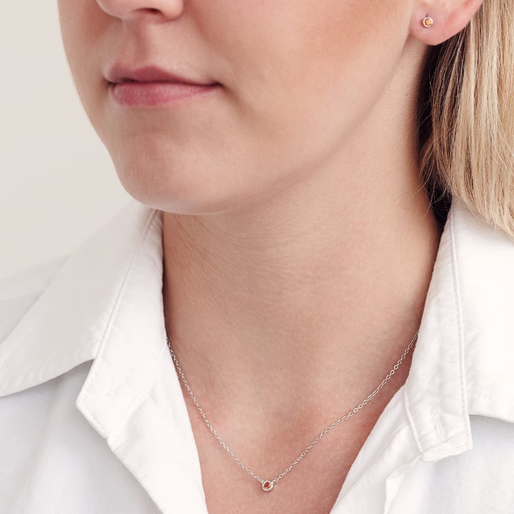 Stříbrné bezel náušnice s padparadscha safíry Tofine 129202