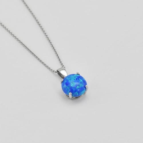 Modrý opál ve zlatém přívěsku Icy