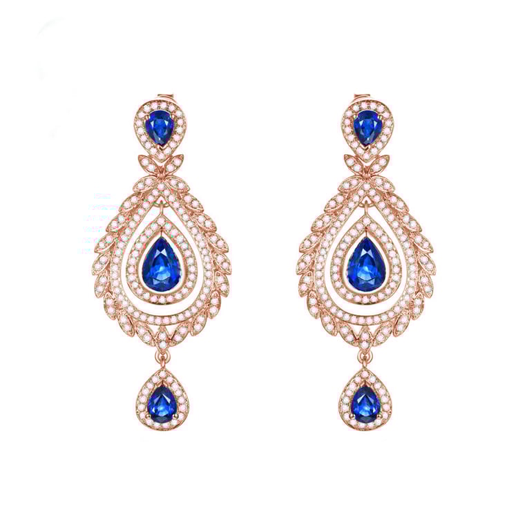 Zlaté safírové náušnice 84200