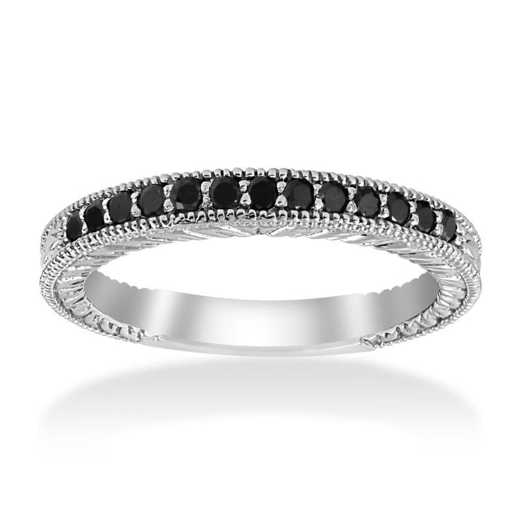 Zlatý prsten s černými diamanty 2676