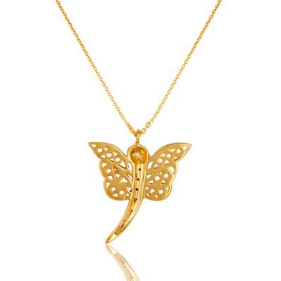 Přívěsek ve tvaru motýlka s topazy 7954