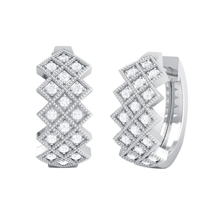 Zlaté kruhové náušnice s lab-grown diamanty Audhild 160248