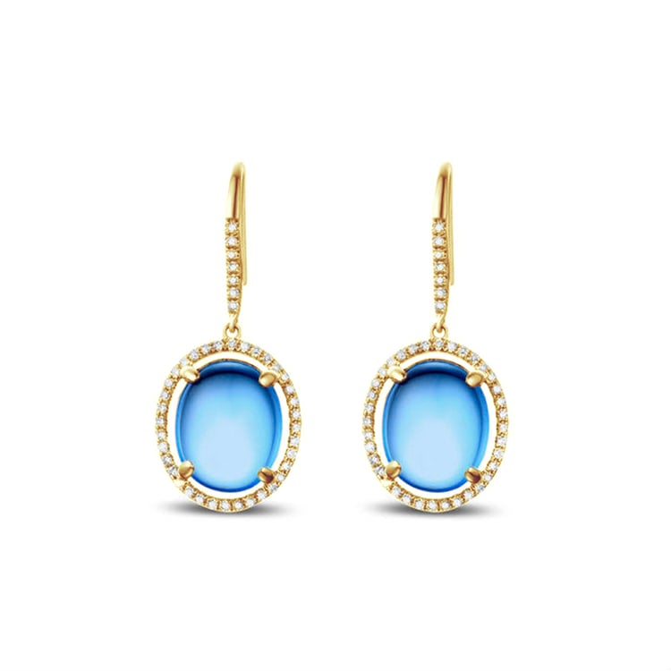 Zlaté náušnice s topazy a diamanty 88130