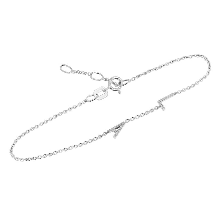 Náramek se 2 písmenky a lab-grown diamanty Anika 152483