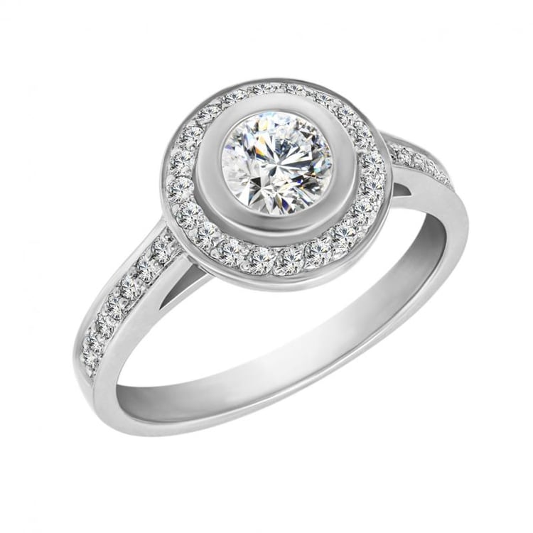 Platinový prsten s diamanty Daryach