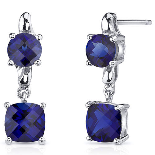  Stříbrné náušnice se safíry