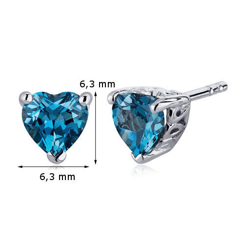 Stříbrná srdíčka s topazy 8151