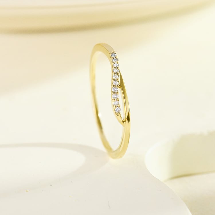 Atypický prsten ze zlata s lab-grown diamanty Terje 161995