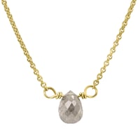 Zlatý náhrdelník s šedou diamantovou kapkou Vebrina