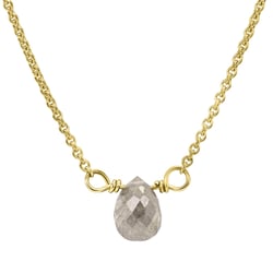 Zlatý náhrdelník s šedou diamantovou kapkou Vebrina