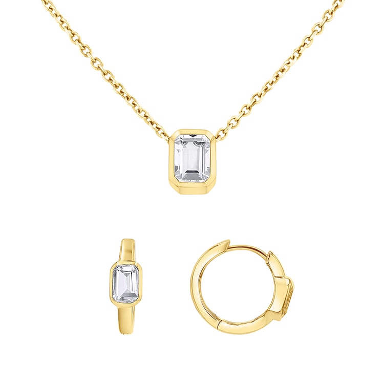 Stříbrná kolekce šperků s bílými topazy Toula