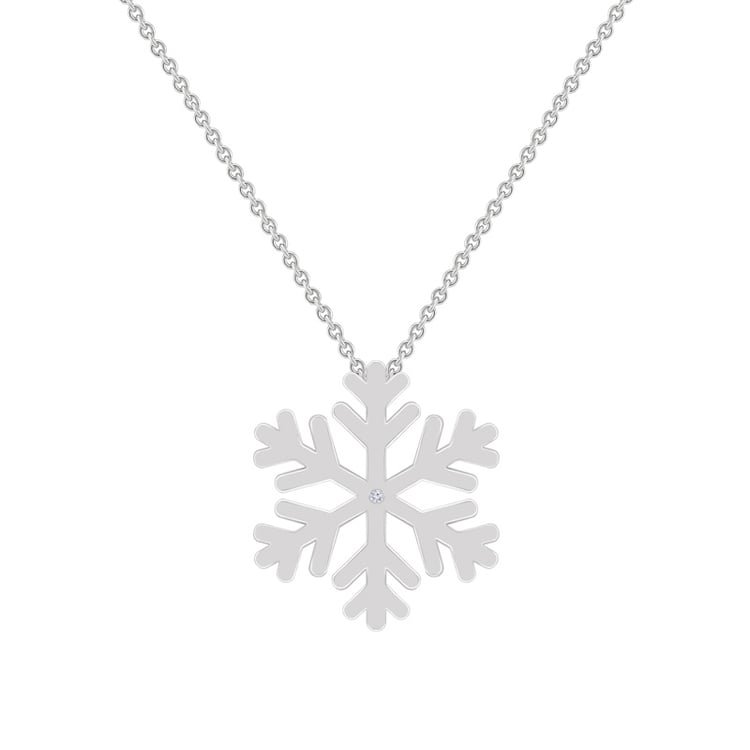 Zlatý náhrdelník vločka s diamantem Snowflake