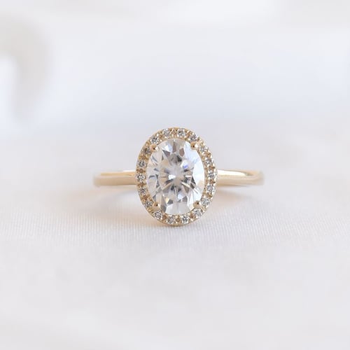 Prsten s moissanitem a lab-grown diamanty Arya