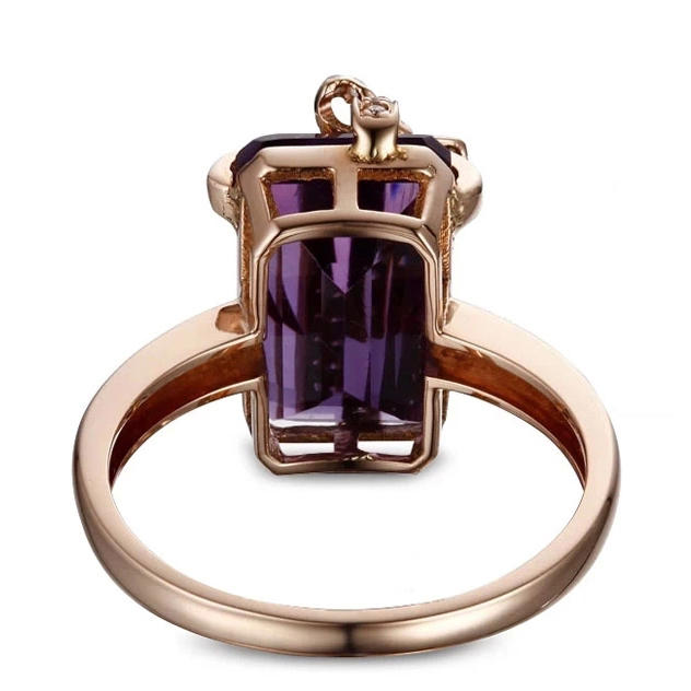 Zlatý prsten s emerald ametystem 7706