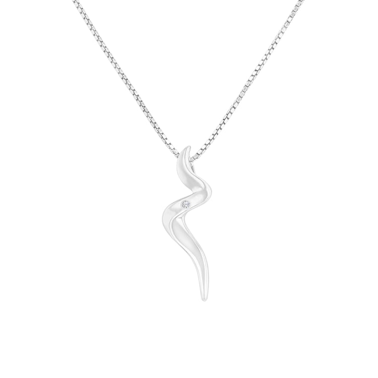 Trendy stříbrný přívěsek s diamantem