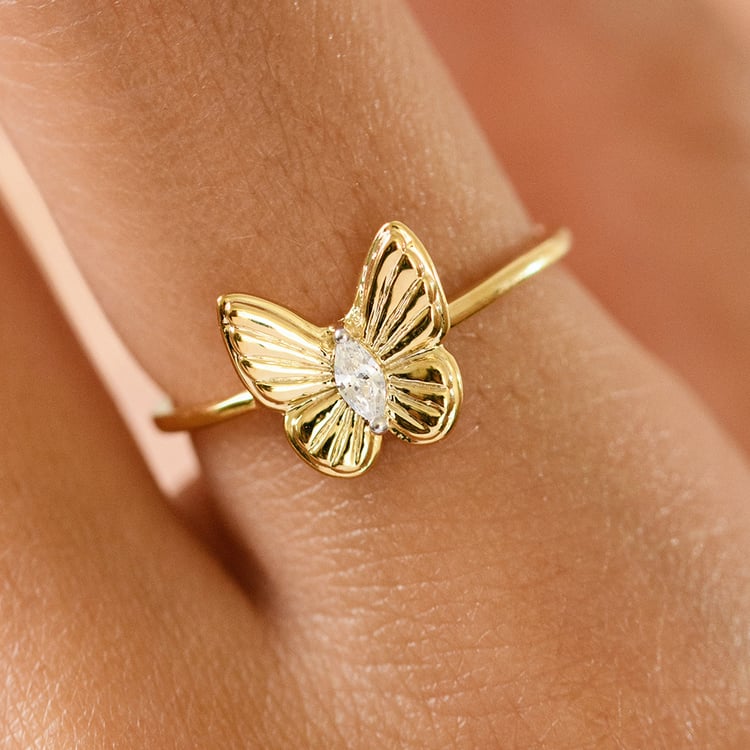 Zlatý prsten s lab-grown diamantem Rachel 163529