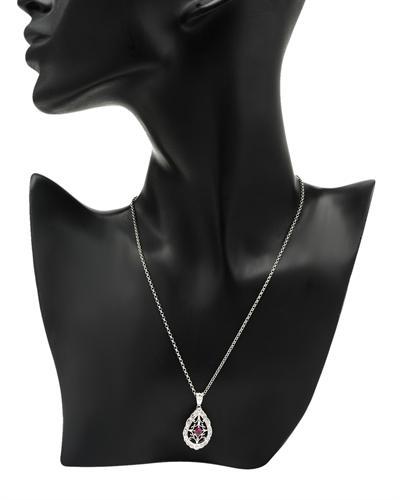 Platinový náhrdelník s rubínem a diamanty Narois 1743