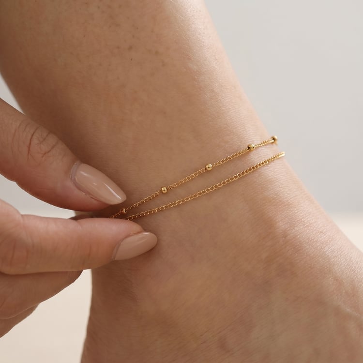 Stříbrný minimalistický náramek na nohu Miras 167066