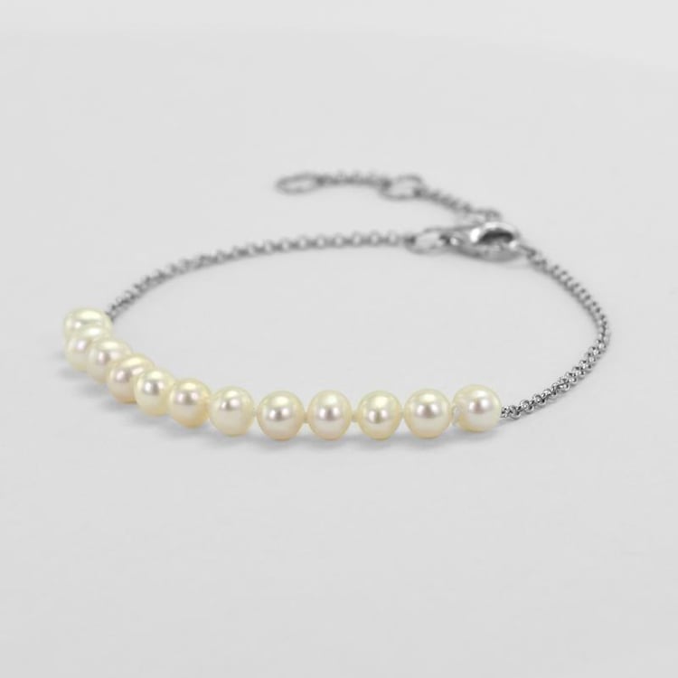 Náramek ze stříbra s perlami 50705