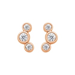 Moderní zlaté náušnice s kulatými lab-grown diamanty Ebba