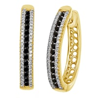 Kruhové náušnice s černými a bílými diamanty Brittany