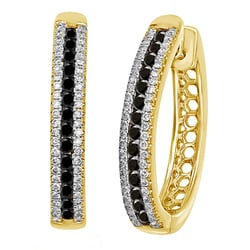 Kruhové náušnice s černými a bílými diamanty Brittany