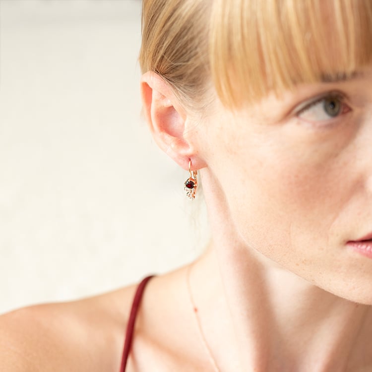 Set cluster šperků s českými granáty, morganity a moissanity Ester 146893