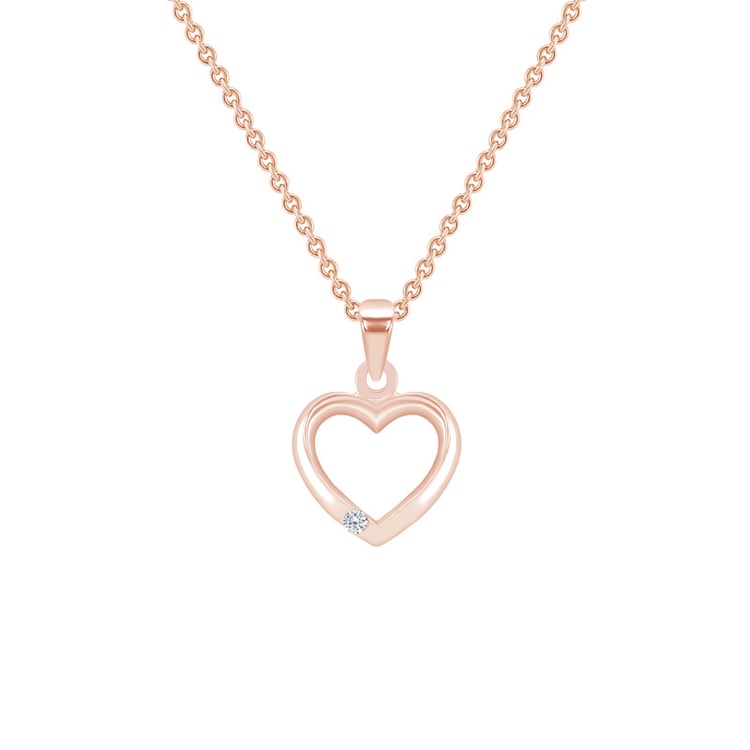 Zlatý přívěsek se srdíčkem a diamantem Lake 64204