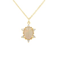Přívěsek s oválným opálem a diamanty Sole