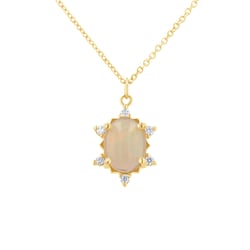 Přívěsek s oválným opálem a diamanty Sole