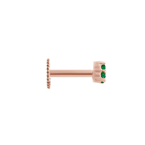 Zlatá piercing náušnice se smaragdy Masha
