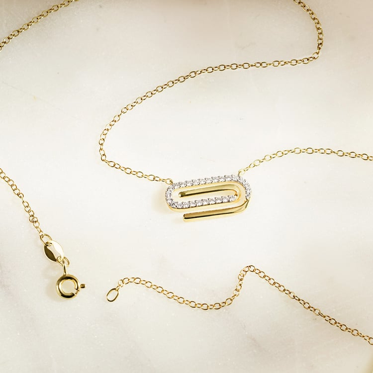 Zlatý náhrdelník s lab-grown diamanty Aly 163503