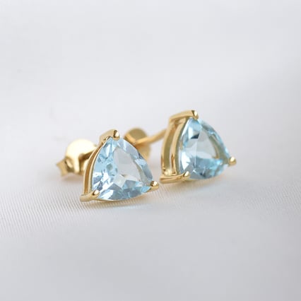 Stříbrné náušnice s nebesky modrými topazy Nellie