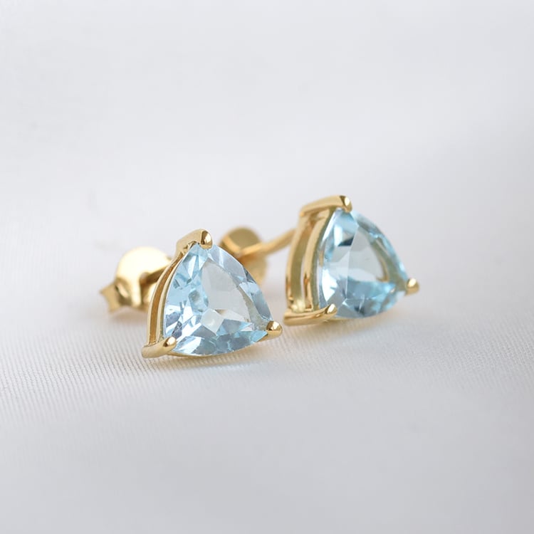 Pozlacené stříbrné náušnice s topazy 78716