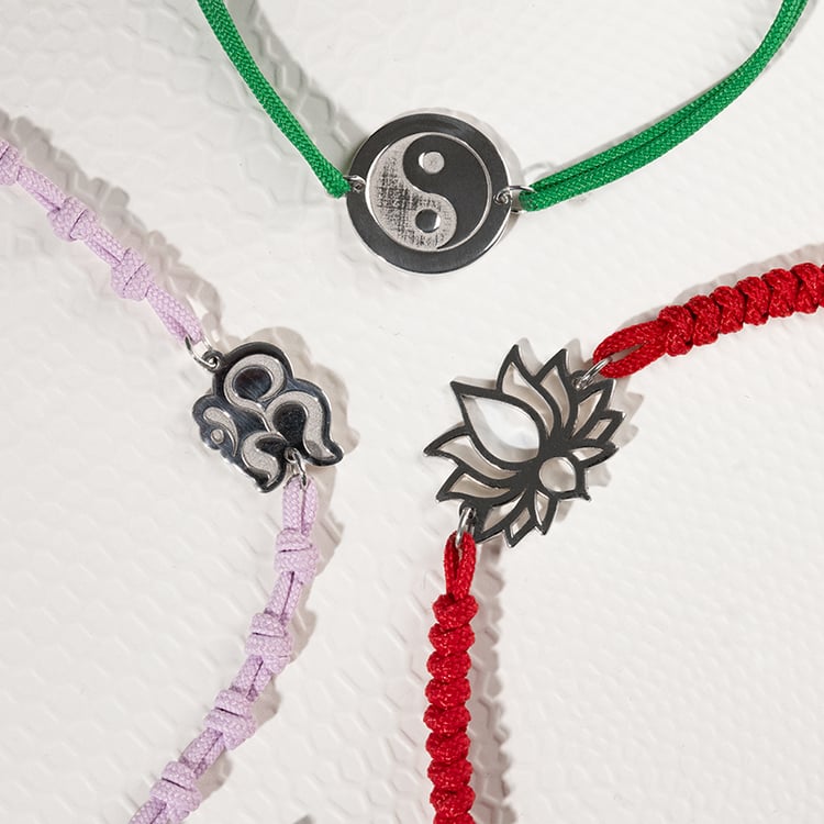 Šňůrkový jóga náramek Lotosový květ 133862