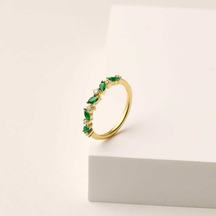 Half-eternity prsten ze zlata se zelenými smaragdy Zubin 165493